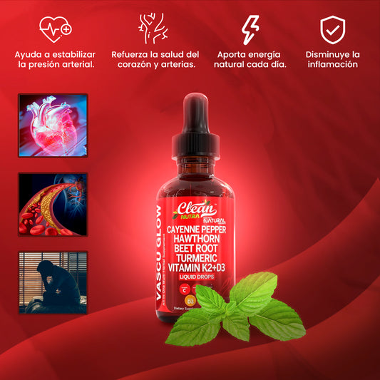 Gotas Naturales Vascu Glow™ | Gotas naturales que apoyan tu presión arterial y fortalecen tu corazón